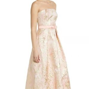 Elegant Strapless Floral Gown